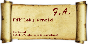 Füleky Arnold névjegykártya